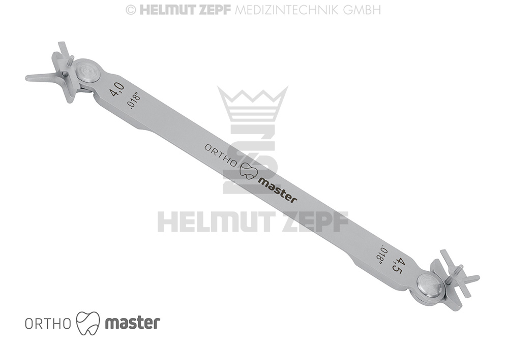 Bracket positioner for FIG 2 .018" system, 4 and 4.5 mm intermolar distances - Helmut Zepf (33.261.02) - Delynov
