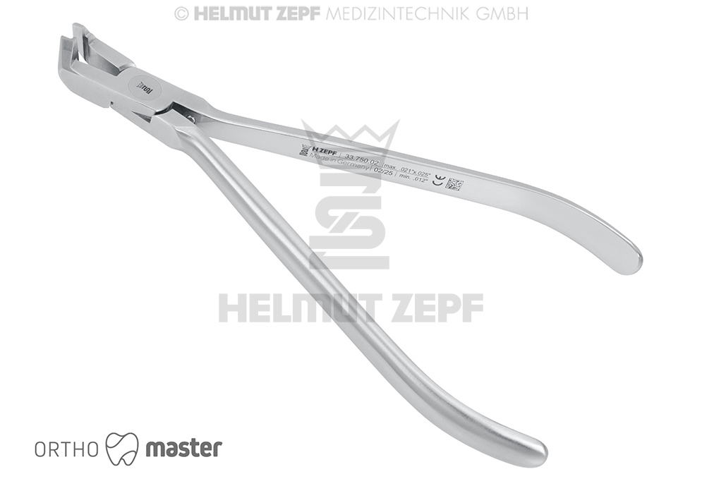Pince coupante distale pour fils métalliques, longueur 14 cm, diamètre des fils 0,56 x 0,70 mm / 22 x 28 - Helmut Zepf (33.750.02) - Delynov