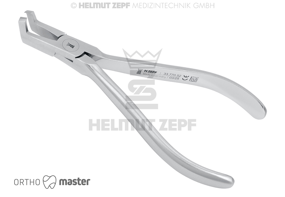 Angulated bracket removing and debonding pliers with hardened steel inserts - Helmut Zepf (33.770.52) - Delynov