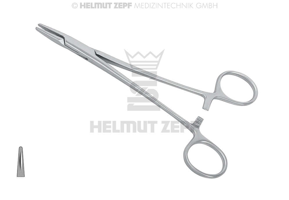 Porte-aiguille de Mayo-Hegar, 16 cm, pour suture chirurgicale - Helmut Zepf (41.256.16) - Delynov