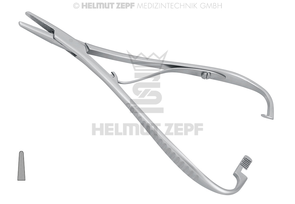 MATHIEU NEEDLE HOLDER, 14 CM WITH RATCHET - Helmut Zepf (41.264.14) - Delynov