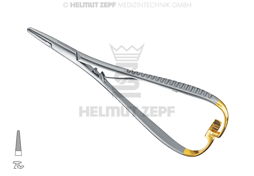 Porte-aiguille Mathieu, 14 cm, mors en carbure de tungstène - Helmut Zepf (41.310.14TC) - Delynov