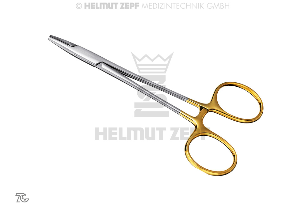 Derf surgical needle holder with inserts, length 12 cm - Helmut Zepf (41.362.12) - Delynov