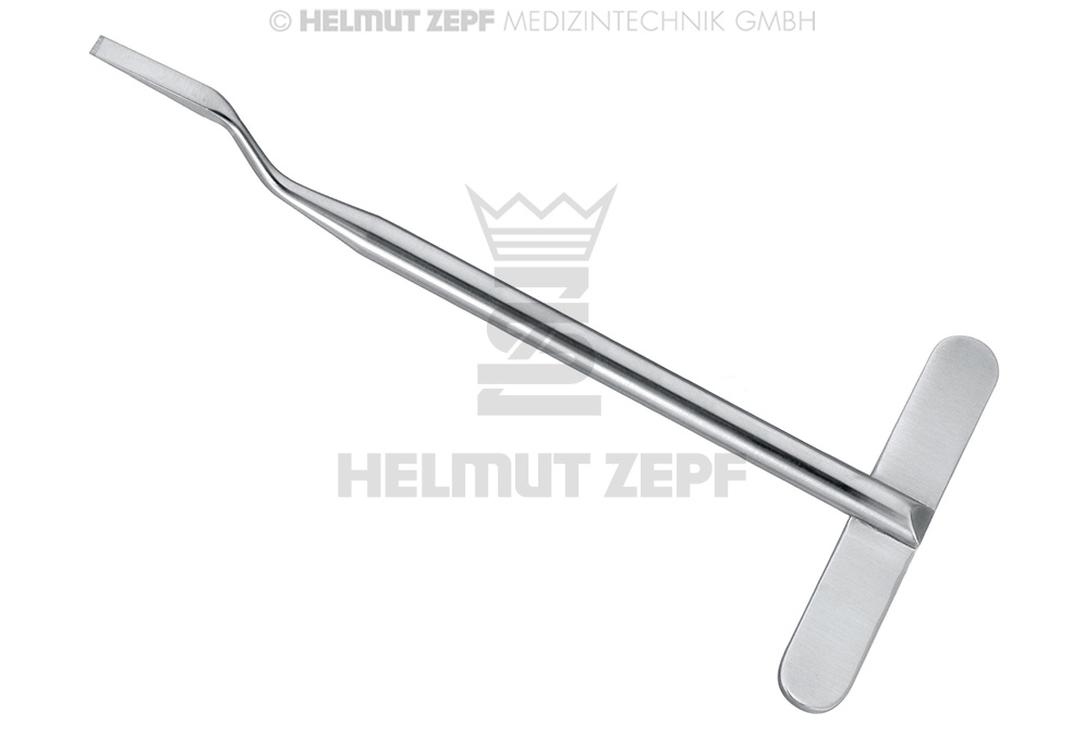 Ciseau-burin chirurgical modèle Vienne, forme baïonnette, largeur 3 mm - Helmut Zepf (41.541.03WM) - Delynov