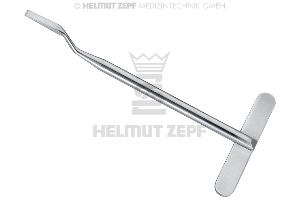 Ciseau-burin chirurgical modèle Vienne, forme baïonnette, largeur 4 mm - Helmut Zepf (41.541.04WM) - Delynov