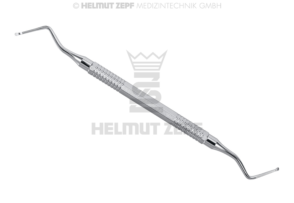 Lucas Double-Ended Curette, 2mm tip, Fig. 0 - Helmut Zepf (41.855.00) - Delynov
