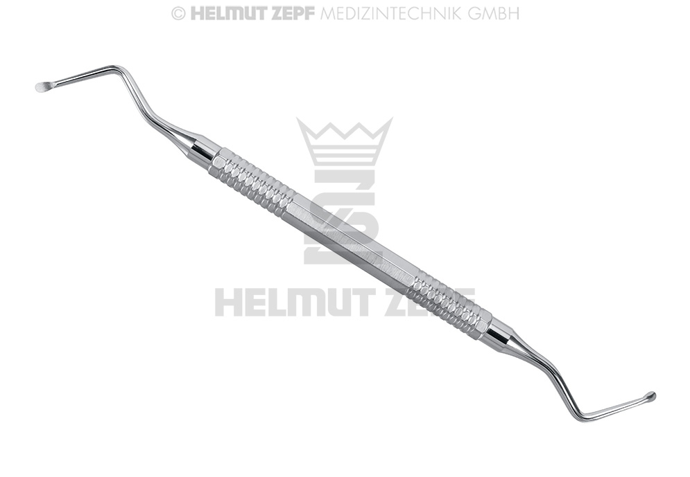 Curette chirurgicale Lucas double extrémités, figure 1, diamètre 2,5 mm - Helmut Zepf (41.855.01) - Delynov