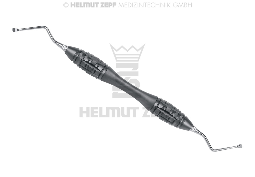 Curette double de Lucas, manche à double extrémités, embouts de 2,5 mm, design Hürzeler/Zuhr - Helmut Zepf (41.855.01HZU) - Delynov