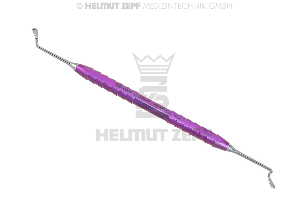 Élévateur sinusien Kirsch "Petit" 5, tige longue, angles 90°/90°/60°, en titane, Titan-Zepf-Line - Helmut Zepf (41.868.05SL) - Delynov