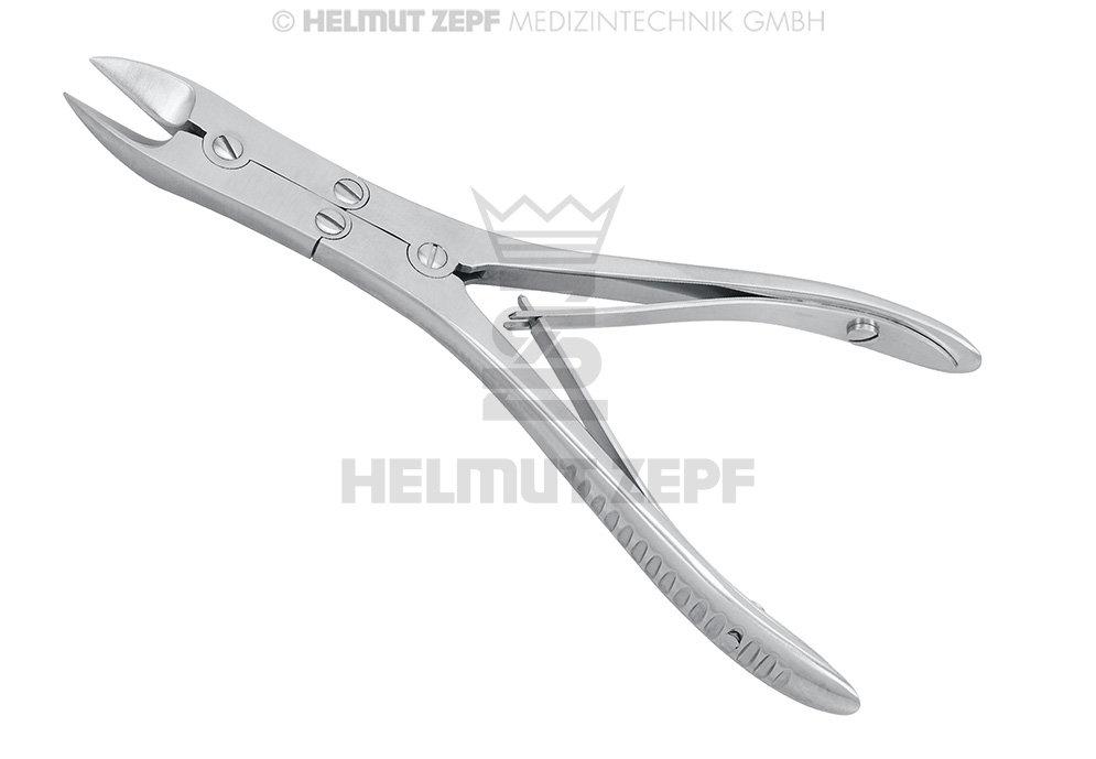 Boehler Bone Cutting Forceps, 15 cm, curved, double action - Helmut Zepf (42.413.15) - Delynov