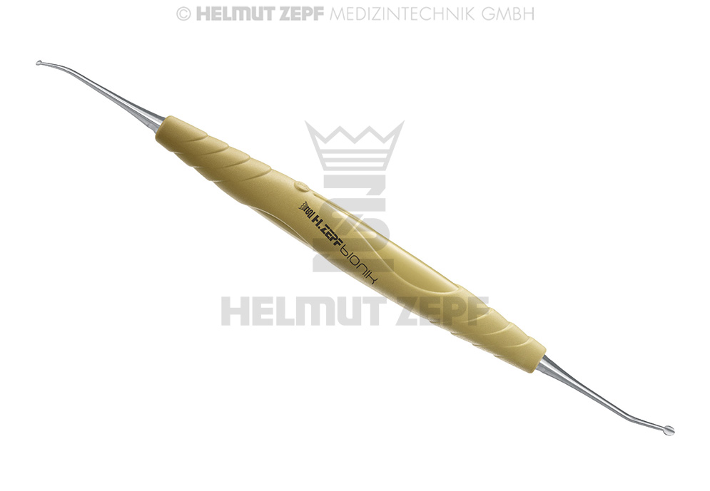 Bionik yellow ergonomic handle papilla elevator - Helmut Zepf (46.035.01) - Delynov