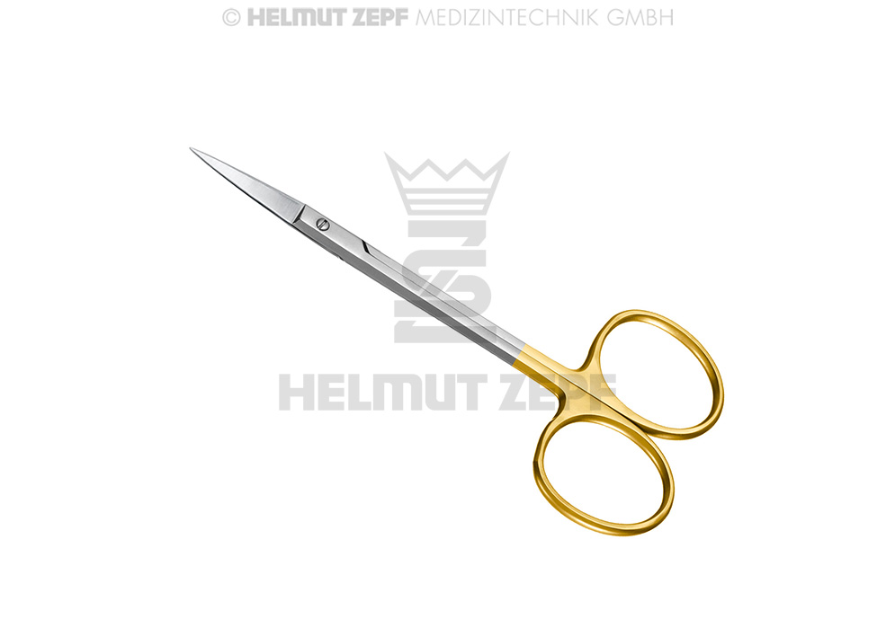 Ciseaux chirurgicaux à gencives, mors tungstène carbure, modèle droit, longueur 11,5 cm - Helmut Zepf (46.050.11TC) - Delynov