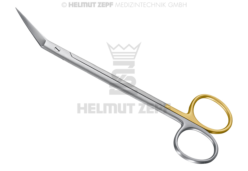 Super-Cut Gum Scissors, angled, 16 cm - Helmut Zepf (46.111.16SC) - Delynov