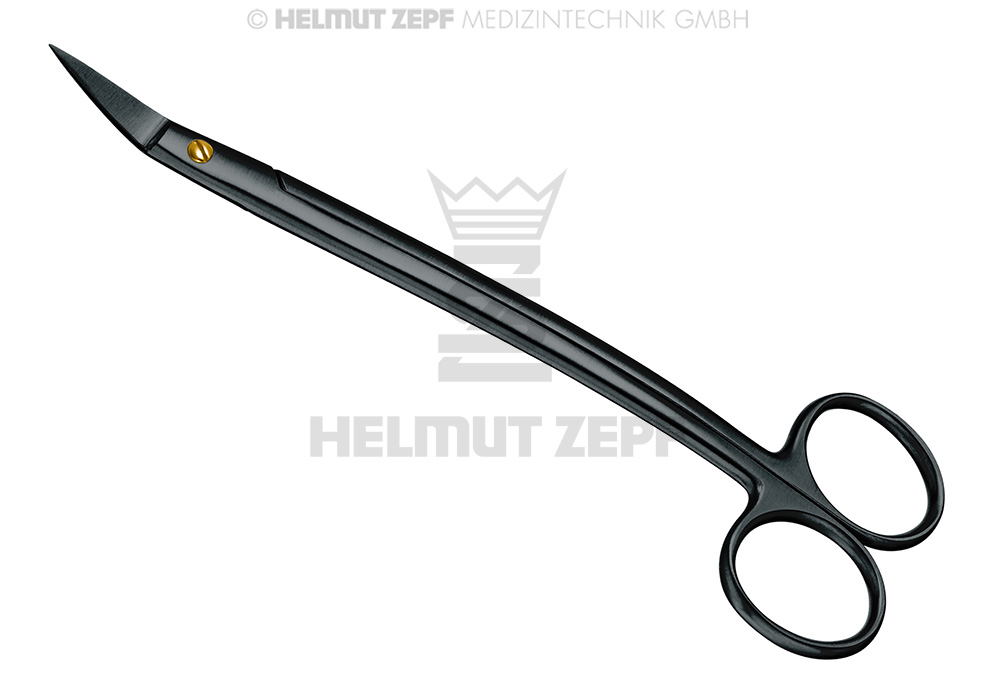 Dean gum scissors 17 cm, serrated, Onyx coating - Helmut Zepf (46.123.17TISC) - Delynov
