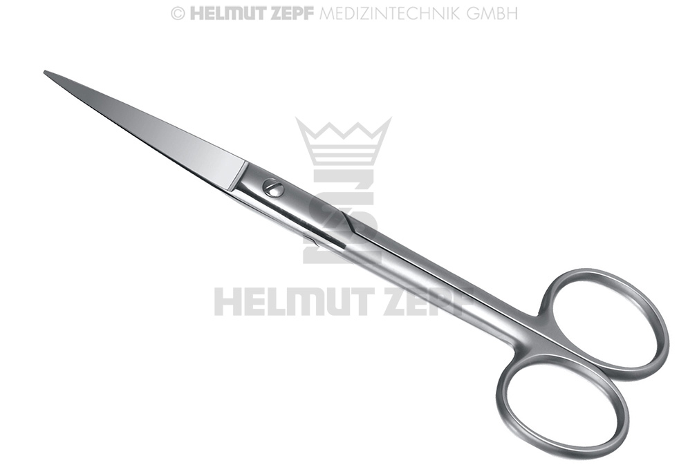 Ciseaux de chirurgie droits, pointes fines, longueur 13 cm - Helmut Zepf (46.404.13) - Delynov