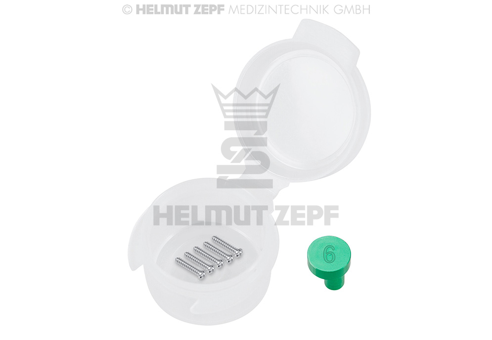 Vis cruciforme en acier inoxydable, diamètre 1 mm, longueur 6 mm, avec bouchon d'indentification - Helmut Zepf (47.573.06S) - Delynov