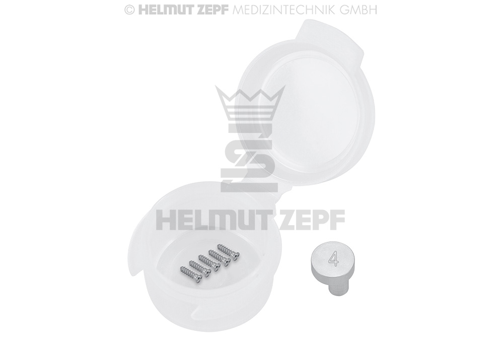 CMS MICRO titanium cross-fit bone screw, 1.2mm diameter, 4mm length, grey anodized - Helmut Zepf (47.574.04) - Delynov