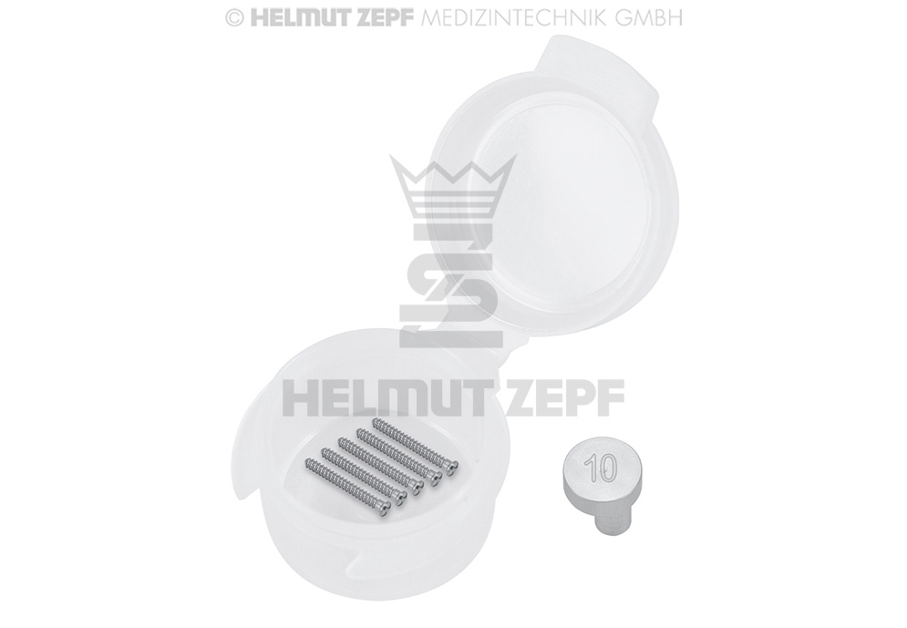 Titanium surgical cross-head screw, Ø 1.2 mm, length 10 mm, grey anodized - Helmut Zepf (47.574.10) - Delynov