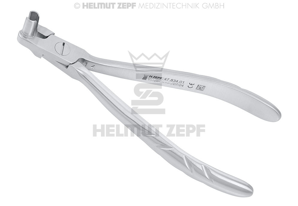 Pince d'extraction pour corps d'implants mandibulaires - Helmut Zepf (47.834.01) - Delynov