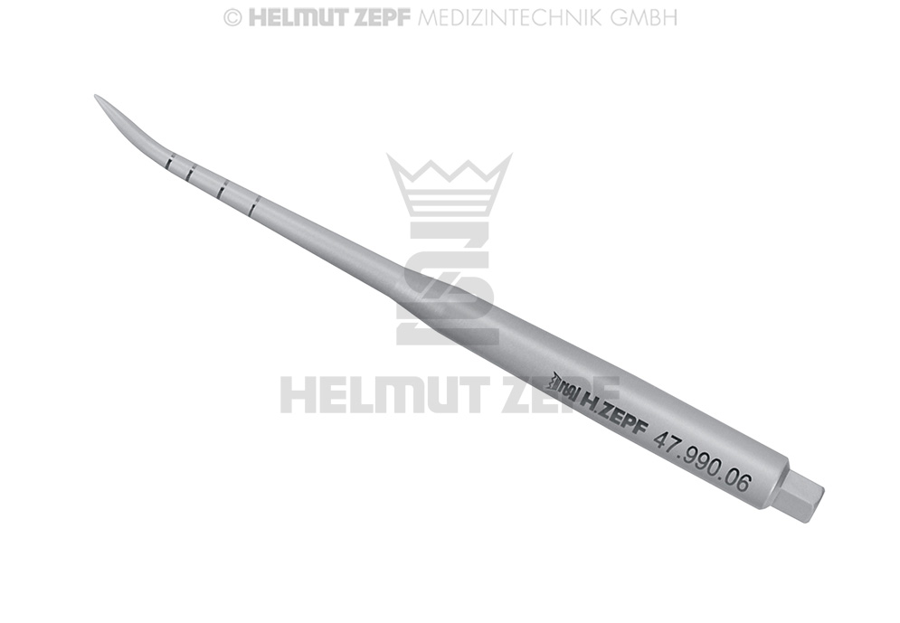 Pointe de marquage chirurgicale courbée avec graduations 8, 10, 13 et 16 mm - Helmut Zepf (47.990.06) - Delynov