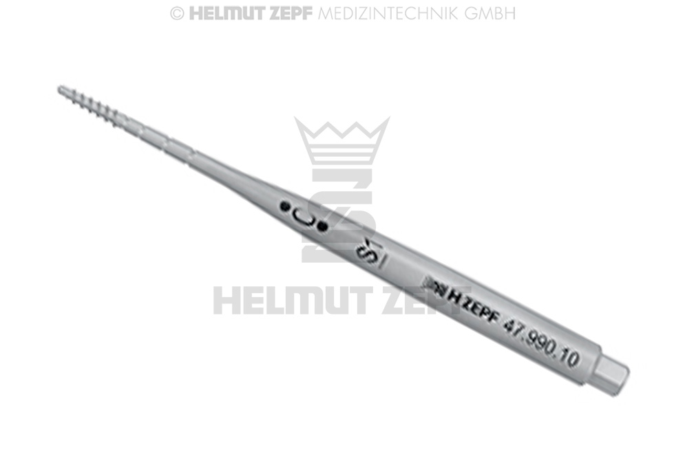 Surgical screw-in osteotome insert, straight, size 0, conical, Ø 1-2 mm - Helmut Zepf (47.990.10) - Delynov