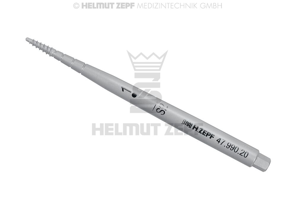 Insert d'ostéotome pour vissage, droit, taille 1, conique, diamètre 1 à 3 mm - Helmut Zepf (47.990.20) - Delynov
