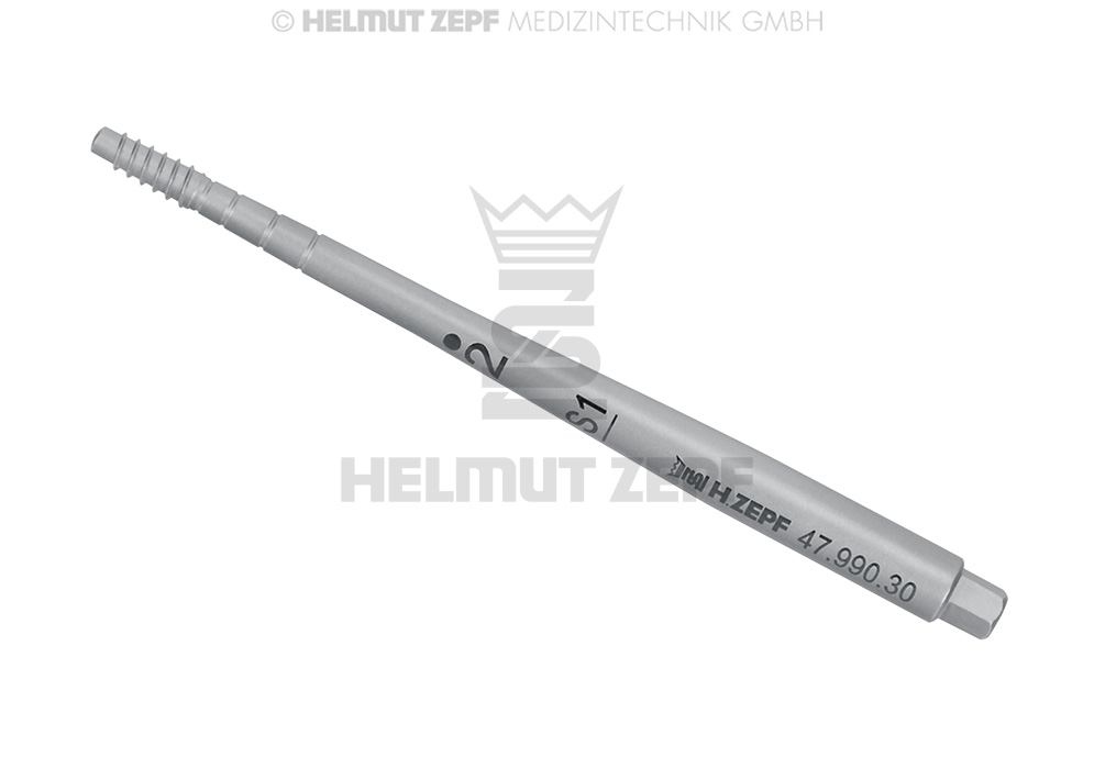 Screw-in conical osteotome insert, straight, size 2, Ø 2-3 mm - Helmut Zepf (47.990.30) - Delynov