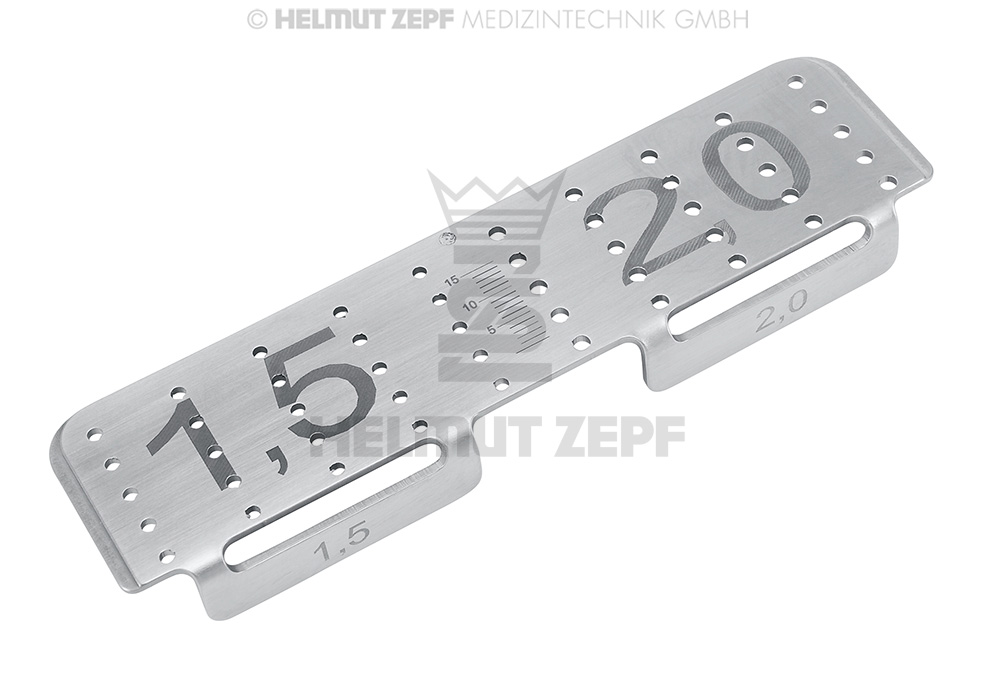 Surgical screw rack for 1.5 and 2.0 mm diameters in maxillofacial surgery - Helmut Zepf (85.540.55) - Delynov