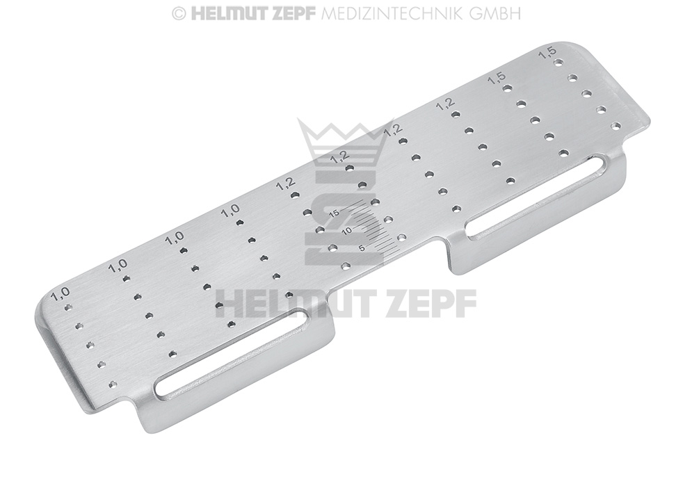Rack de rangement pour vis chirurgicales maxillo-faciales, diamètres 1,0 à 1,5 mm - Helmut Zepf (85.540.60) - Delynov