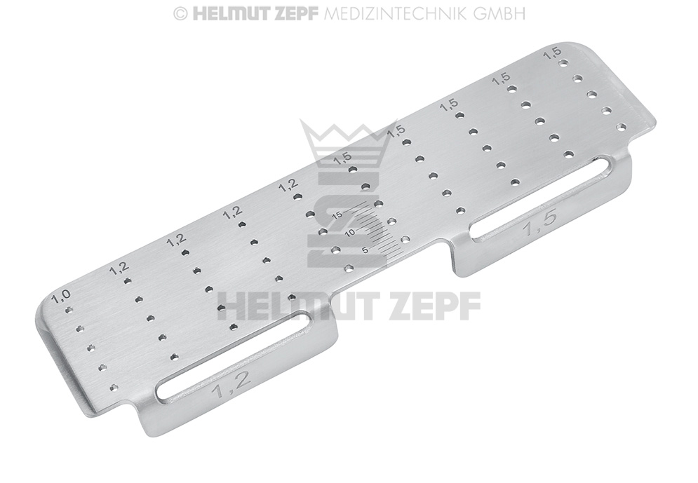 Surgical rack for cortical screws, diameter 1.2 x 5 mm and 1.5 x 5 mm - Helmut Zepf (85.540.65) - Delynov