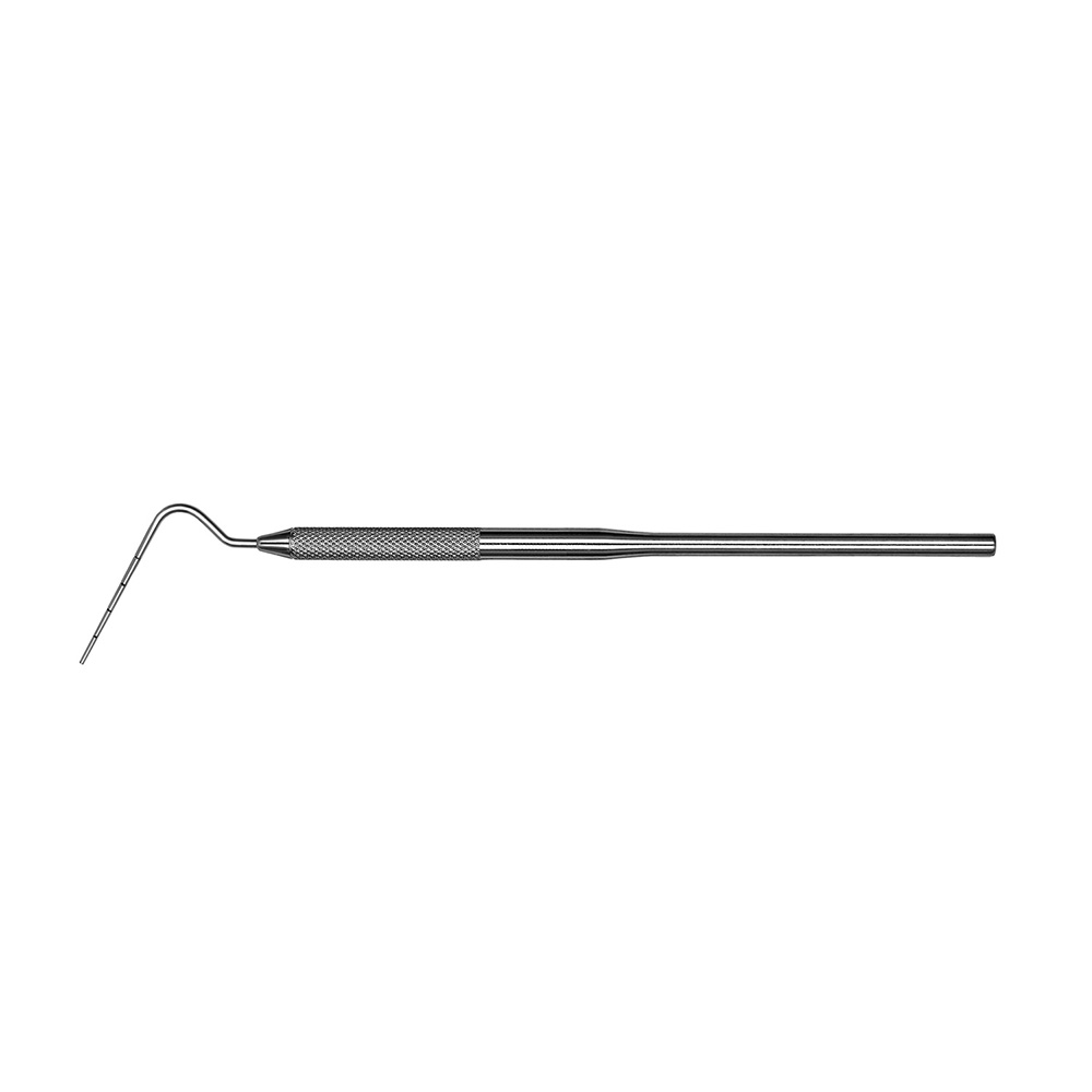 This product title translates to Gutta percha condenser size 10 handle number 32 anterior 0.75mm - Hu-Friedy - Delynov in US English.