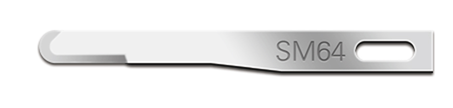 Twenty-five fine stainless steel SM64 (SM64) blades from the Swann-Morton brand (5904) - Delynov. These are products for dental surgery exclusively.