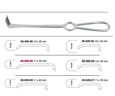 The product title translated into English for the Delnov website would be: 
Langenbeck Helmut Zepf Retractor (38.430.05) - Delynov