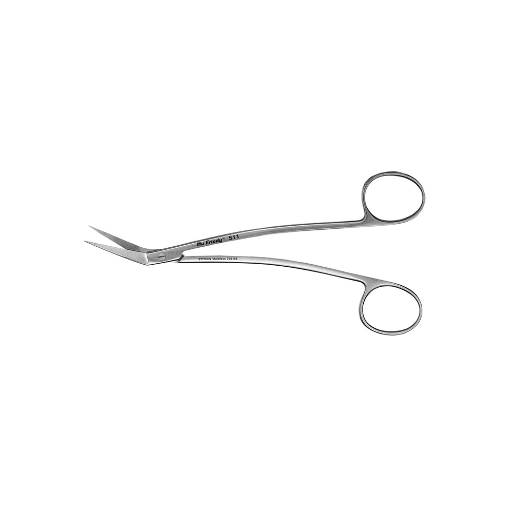 Scissors Locklin Number 11 Curved Angled Serrated 16cm - Hu-Friedy - Delynov