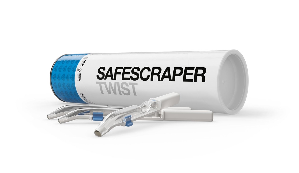 Safescraper Twist Curve - Gratteur d'os cortical stérile - Meta - Lot de 3 - 3987