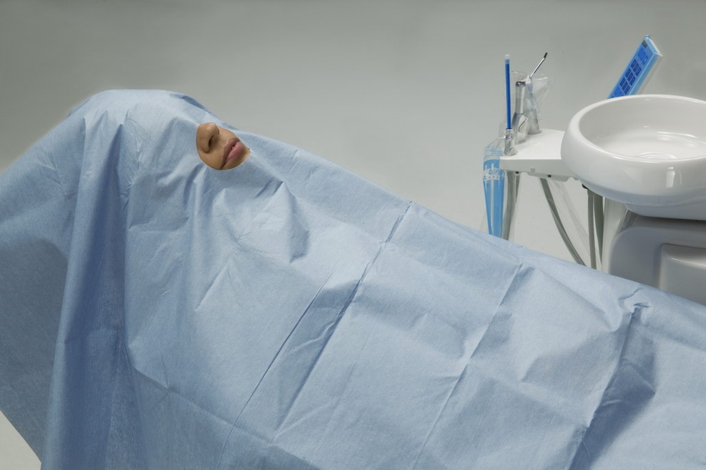 x25 drap absorbant/imperméable cm 100x150 avec adhésif/ouverture décentrée cm 6x9 - Omnia - Delynov
