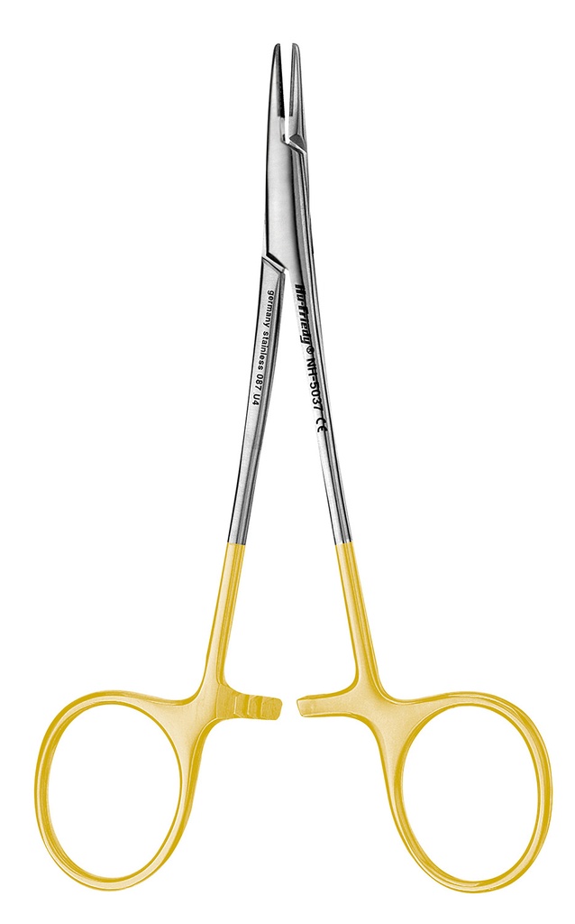 Needle Holder Halsey Number 5037 in 13cm Tungsten Carbide with Striation - Hu-Friedy - Delynov