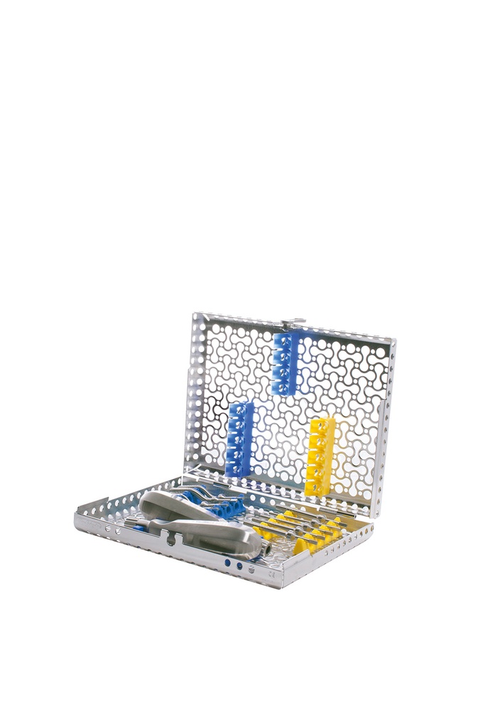 IMS cassette (video) Infinity series 1/2 DIN for 10 osteotomes and 2 handles (152x184x34mm) - Hu-Friedy