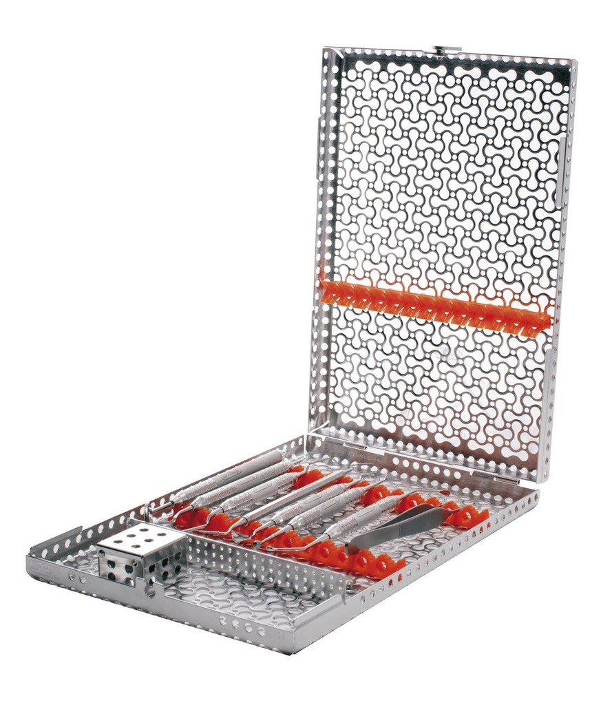 IMS Cassette Série Infinity DIN 18 instruments chirurgie rouge - Hu-Friedy - Delynov - 18 instruments chirurgie IMS Cassette Série Infinity DIN - Rouge - Hu-Friedy - Delynov.