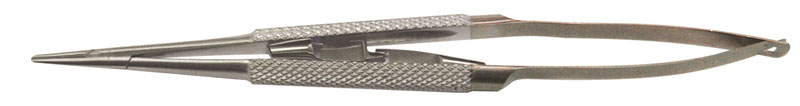 Porte-aiguille Castroviejo droit 15cm mâchoire arrondie mors tungstène - Acteon (747.01TC) - Delynov