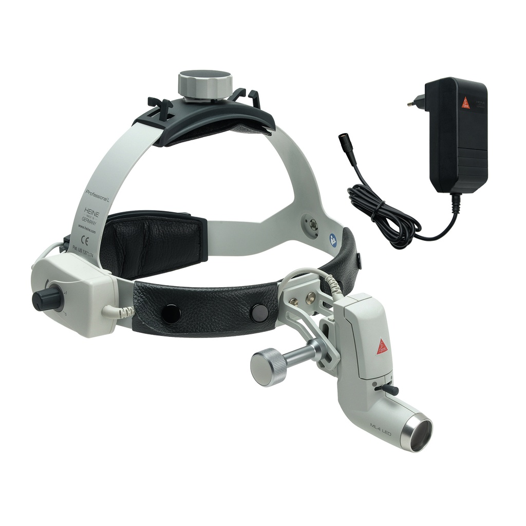 CASQUE DE CHIRURGIE AVEC ECLAIRAGE ML4 LED ET CHARGEUR - HEINE Optotechnik (J-008.31.411) - Delynov