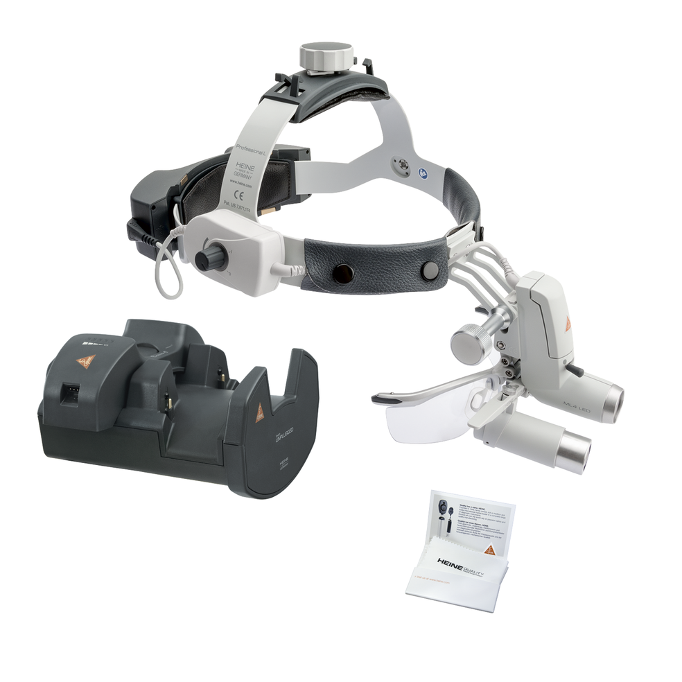 CASQUE DE CHIRURGIE AVEC ECLAIRAGE 6 X 340MM ET CHARGEUR MURAL - HEINE Optotechnik (J-008.31.449)