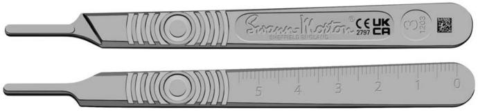 Blade handle with graduated scalpel 12 cm (m3ig) swann-morton (0933) - delynov
