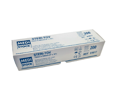 1 case of 9 boxes of 200 self-adhesive sterilization pouches 75 x 250 mm (x1800 units) - MEDI STOCK (E5017) - Delynov