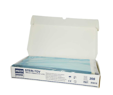 1 box of 6 boxes of 200 self-adhesive sterilization pouches 190 x 330 mm (x1200 units) - MEDI STOCK (E5015) - Delynov