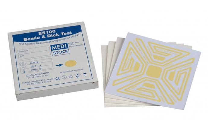 1 carton of 20 tests Bowie & Dick Steam Sterilizer Control E5100 - Medi Stock (E5100) - Delynov