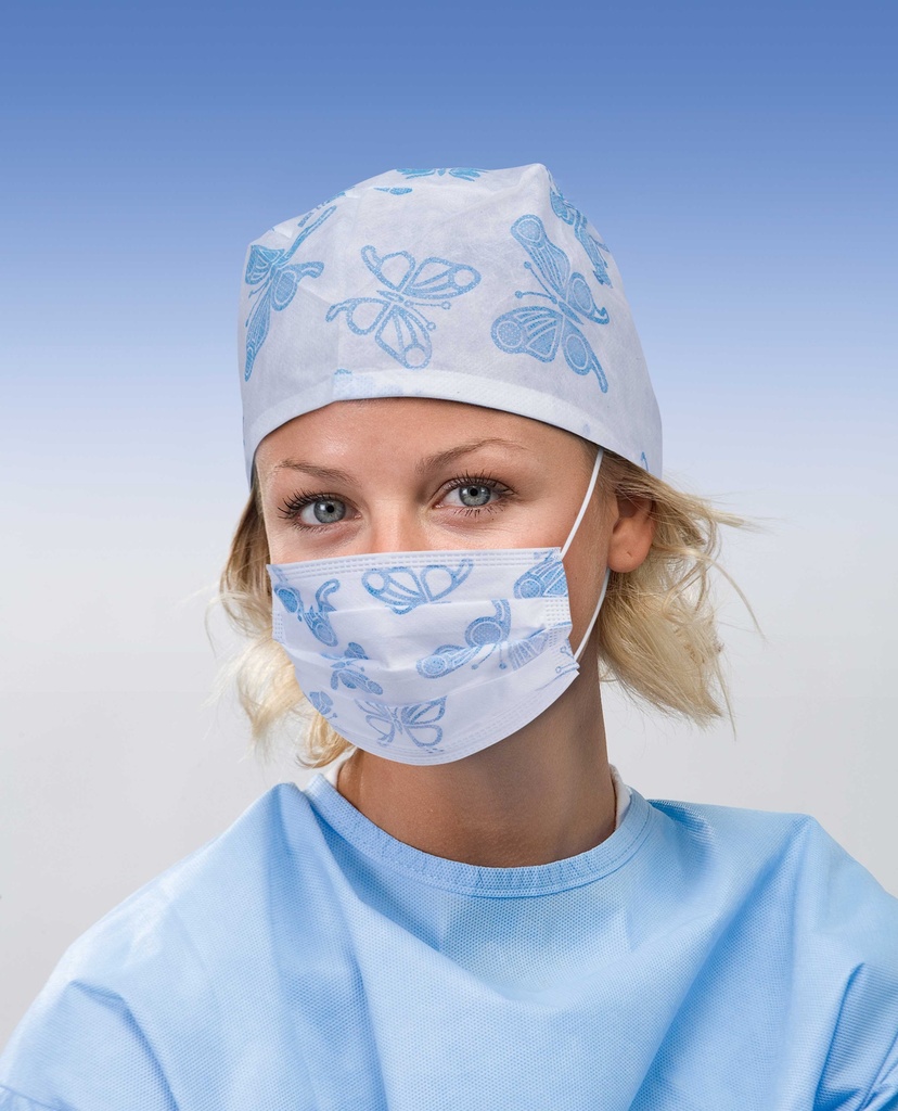 Masque X50 3-ply with round hypoallergenic elastic bands (with pattern) - Omnia - Delynov