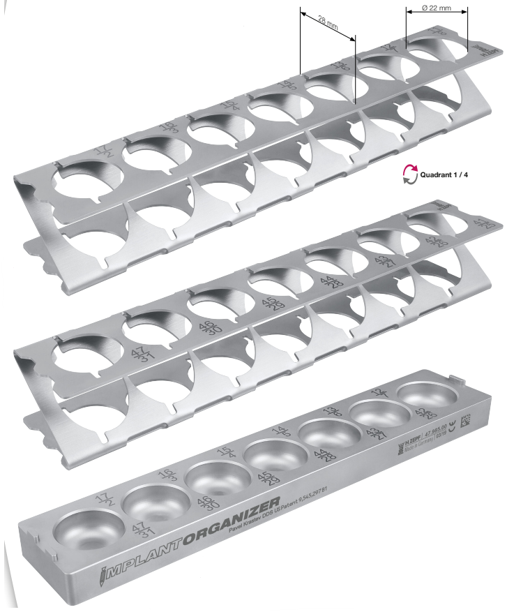 IMPLANT ORGANIZER,EN ACIER INOXYDABLE,