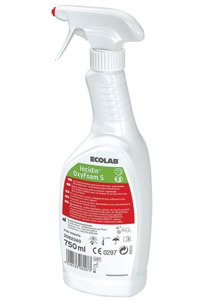 6 x 750 ml Box of 750 ml Spray Bottles - Incidin Oxyfoam S Disinfectant - Anios (ECL3082060) - Delynov
