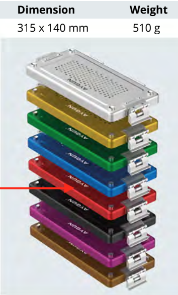 Couvercle perforé K6-1974 - couleur rouge - MINI MODEL 315X140 MM - Aygün - Delynov